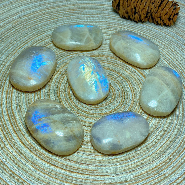 Blue Moonstone Palm Stones-ToShay.org