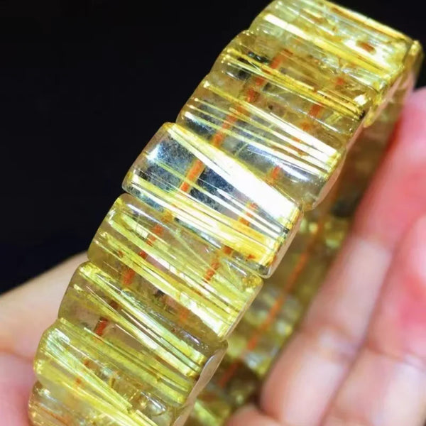 Gold Rutilated Quartz Bracelet-ToShay.org