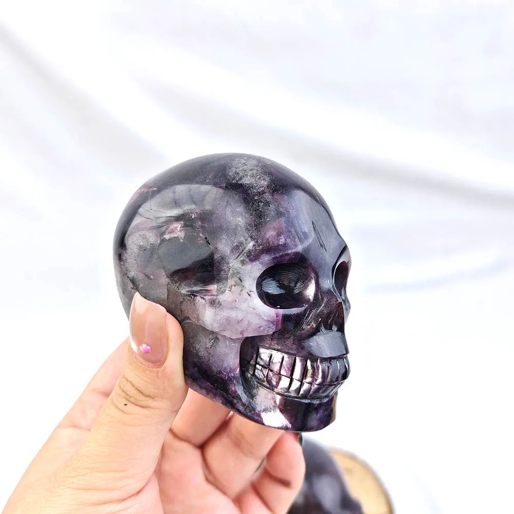 Amazing Natural Rare Purple Mica Crystal Skull Ore with Purple Silver Shining Large Sequins Unique Oranment Festival Decor-ToShay.org