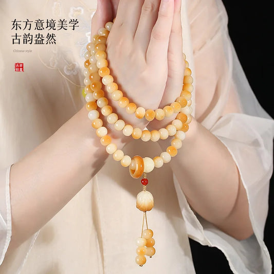 Yellow Jade Bodhi Beads-ToShay.org