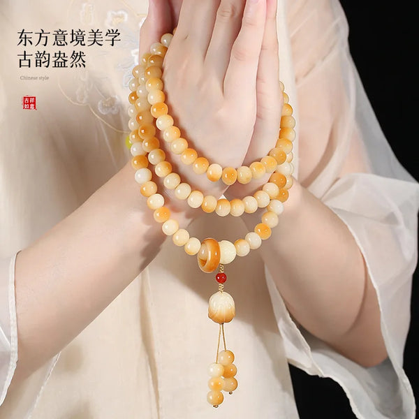 Yellow Jade Bodhi Beads-ToShay.org