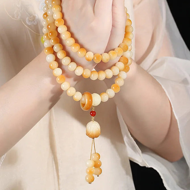 White Jade Bodhi Beads-ToShay.org