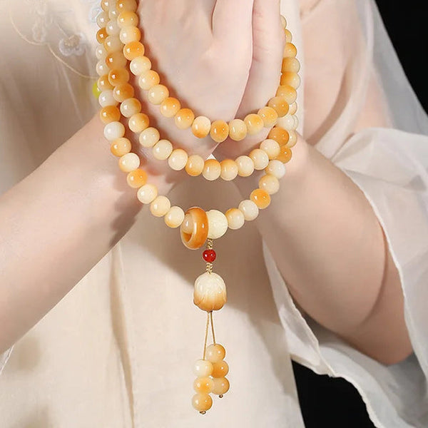 White Jade Bodhi Beads-ToShay.org