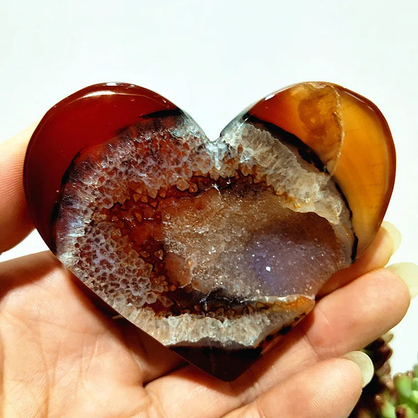Red Agate Geode Heart-ToShay.org