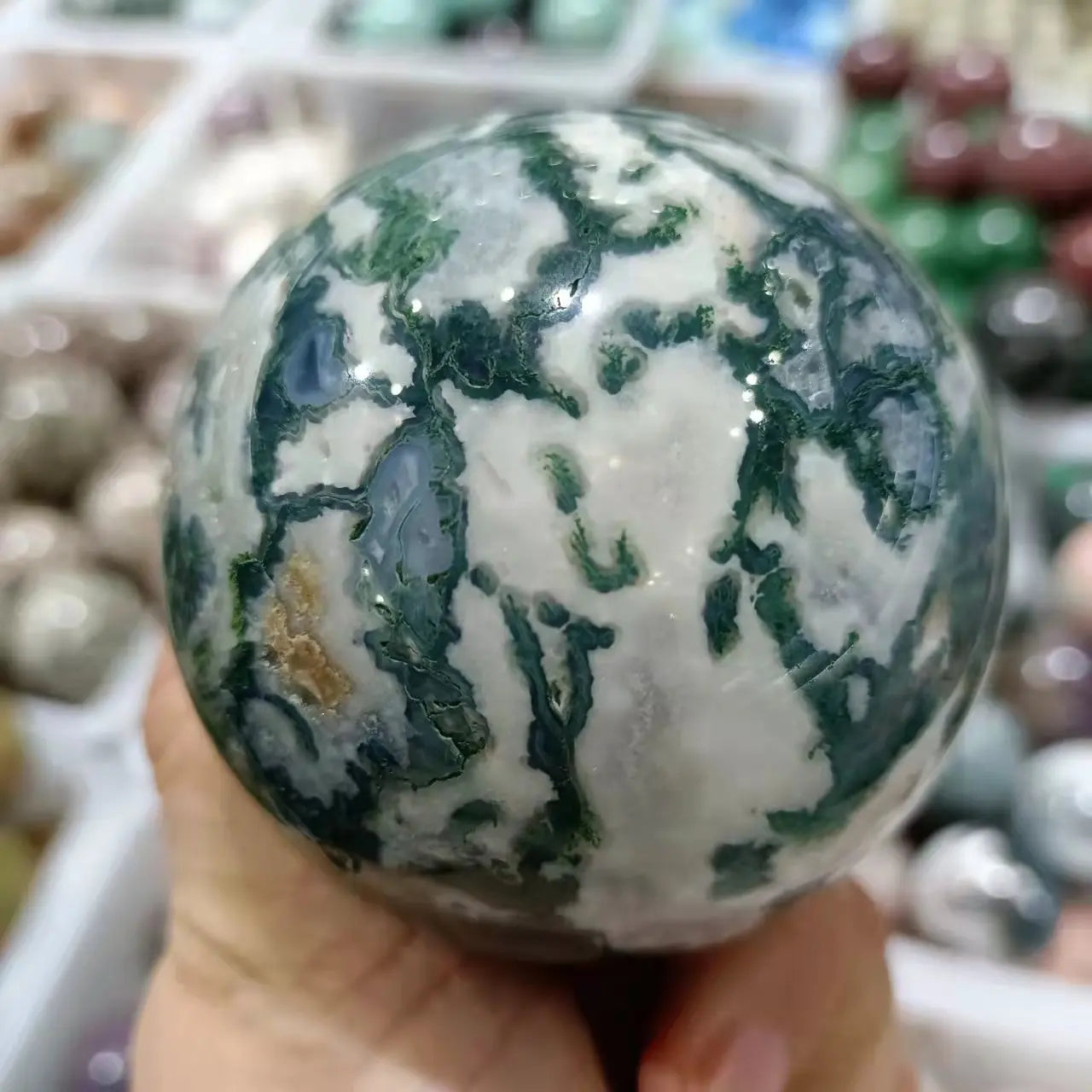 Green Moss Agate Ball-ToShay.org