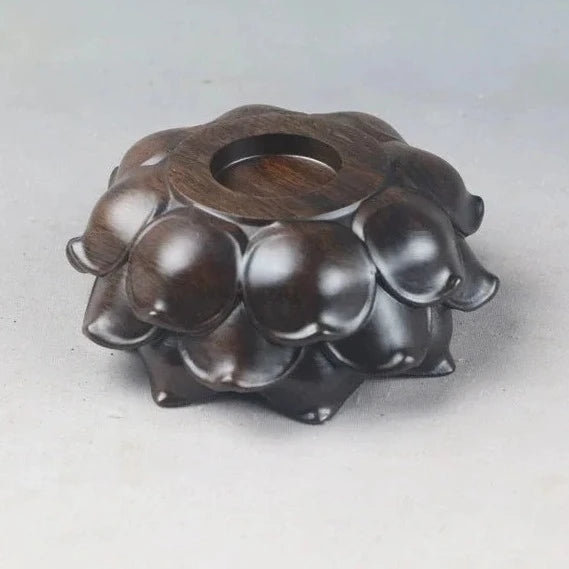 Lotus Carved Wood Base-ToShay.org
