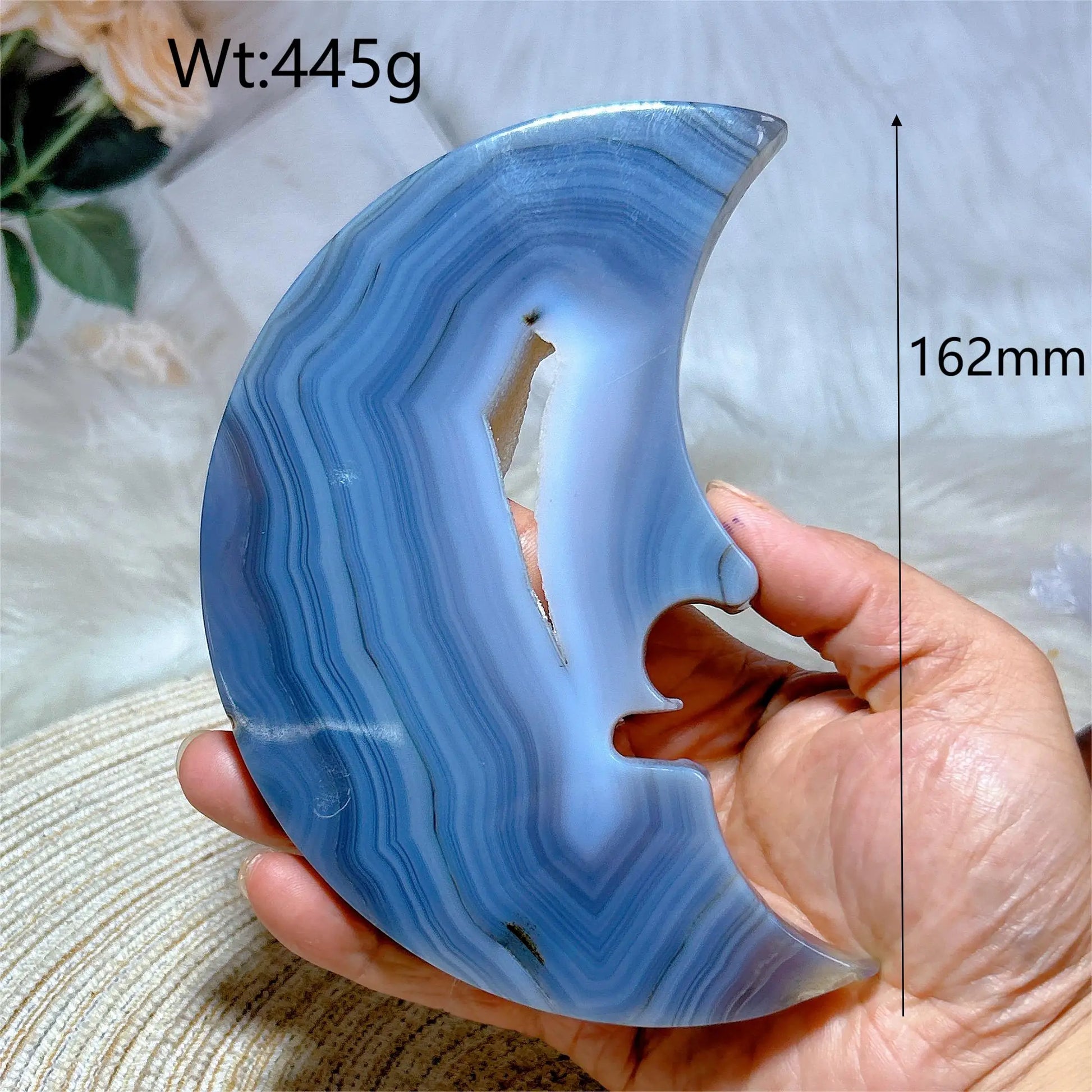 Blue Agate Moon Face-ToShay.org