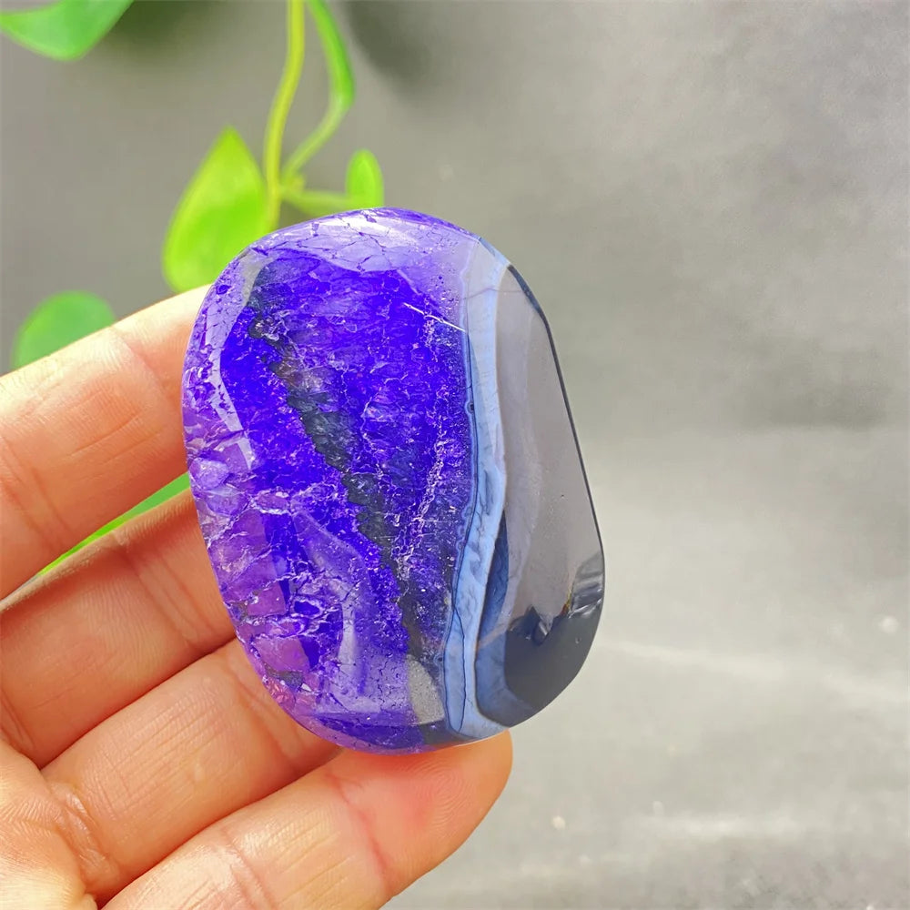 Purple Agate Palm Stone-ToShay.org