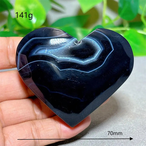 Black Silk Agate Heart-ToShay.org