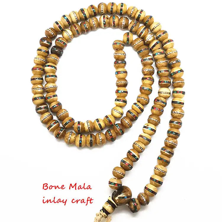 Brown Ox Bone Prayer Mala-ToShay.org