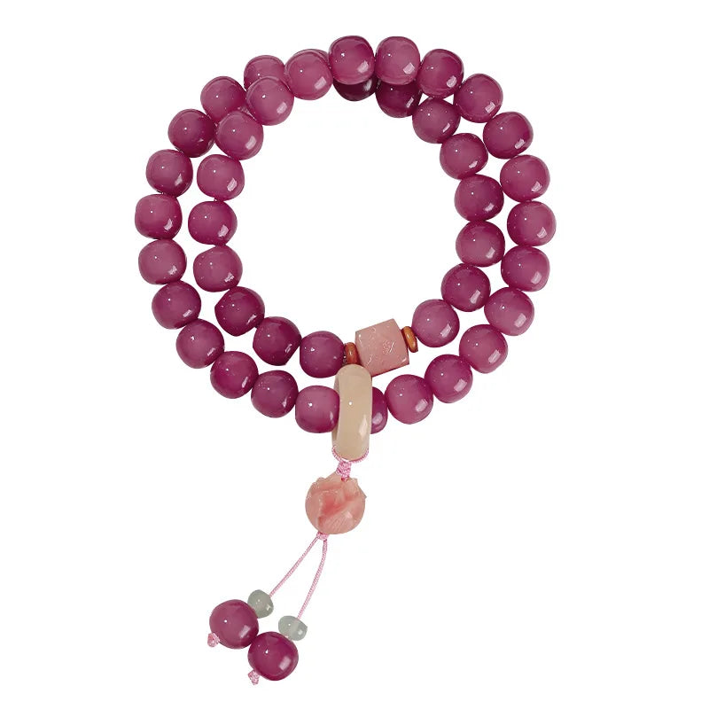 Pink Bodhi Buddha Beads-ToShay.org