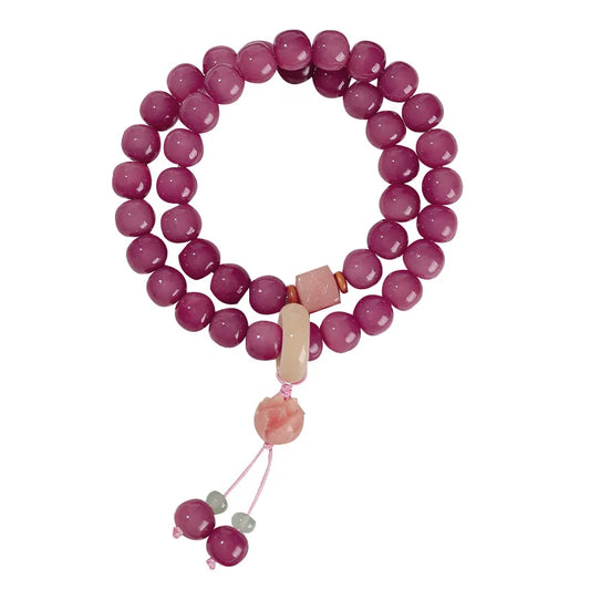 Pink Bodhi Buddha Beads-ToShay.org