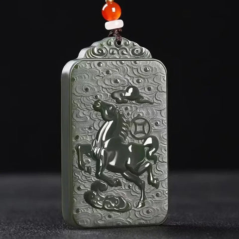 Black Jade Horse Pendant-ToShay.org