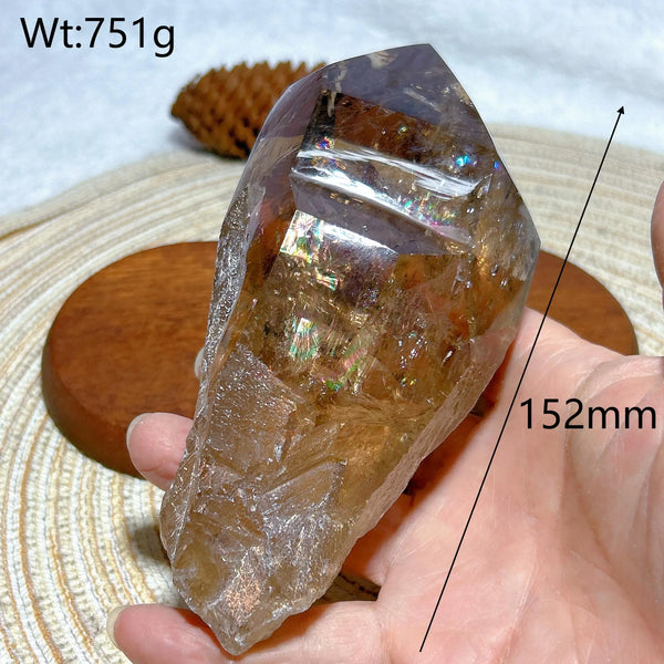 Smokey Rainbow Quartz Wand-ToShay.org