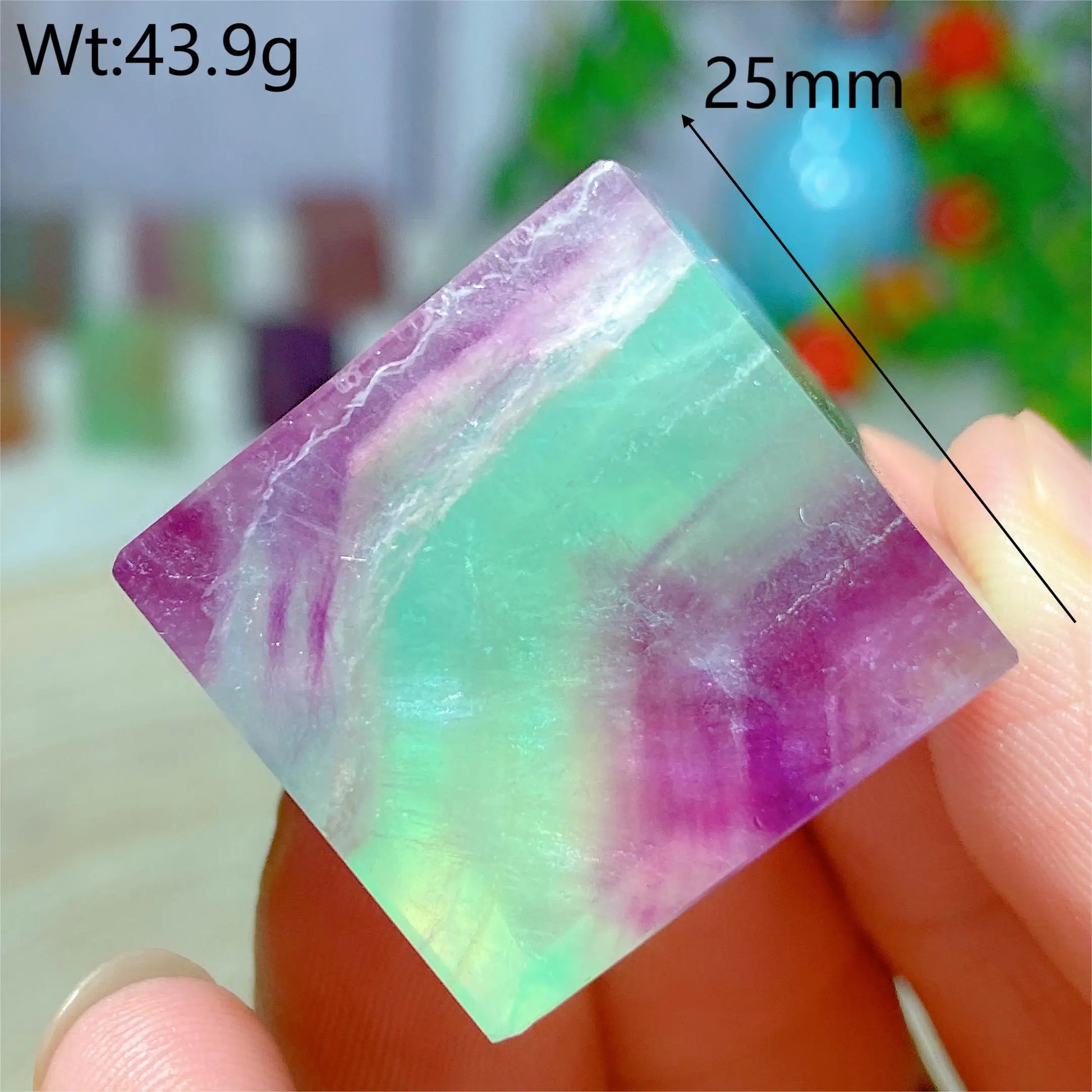 Rainbow Fluorite Cube-ToShay.org