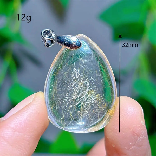 Gold Rutilated Quartz Pendant-ToShay.org