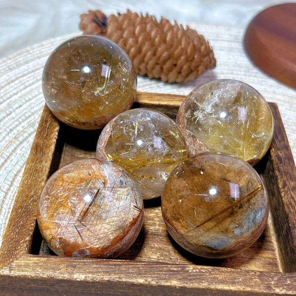 Gold Rutilated Crystal Ball-ToShay.org