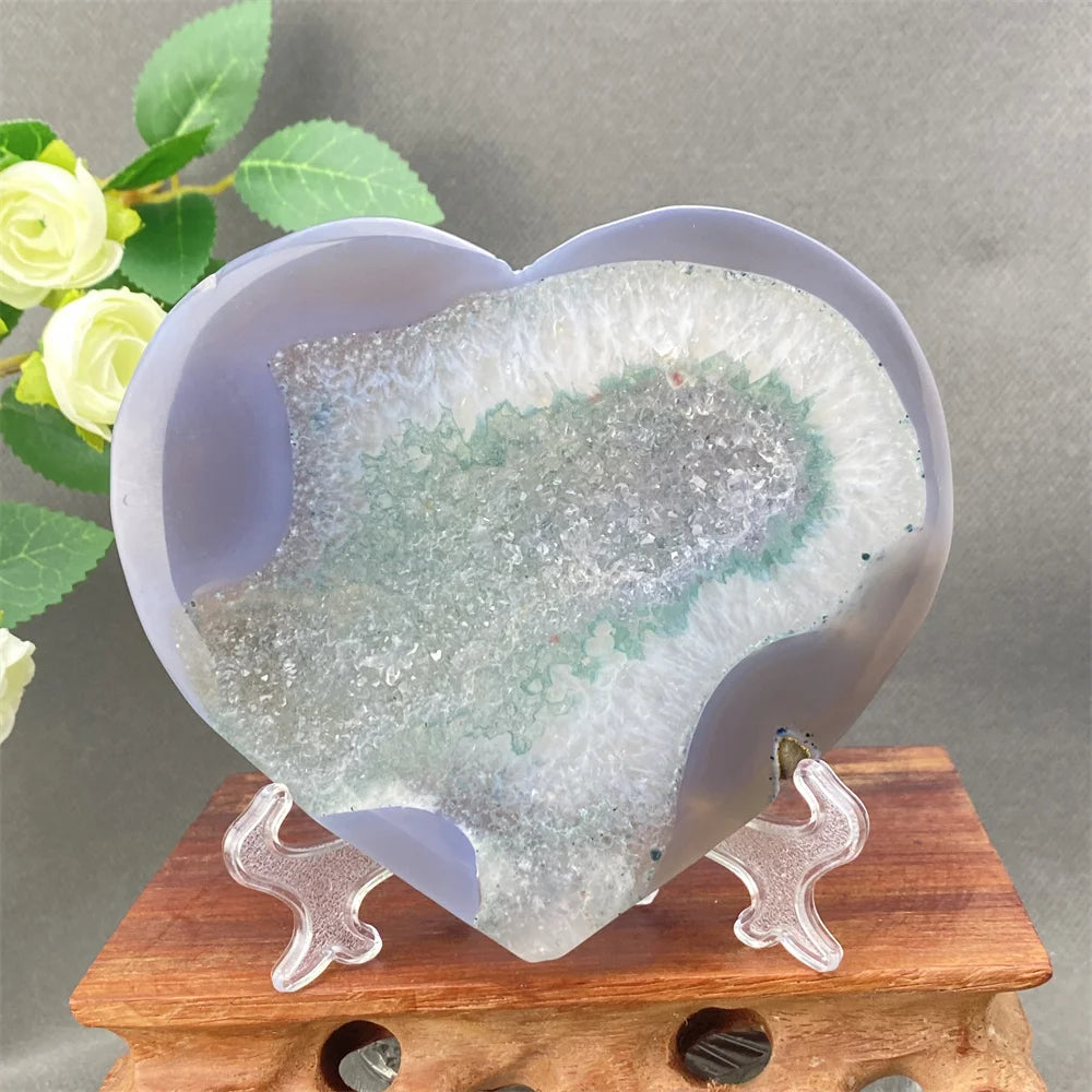 Grey Agate Geode Heart-ToShay.org