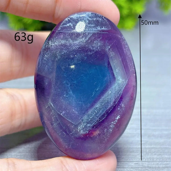 Rainbow Fluorite Palm Stone-ToShay.org