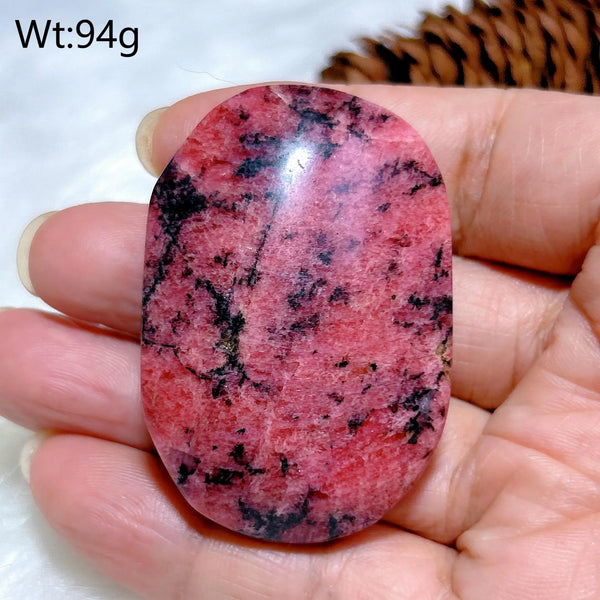 Pink Rhodonite Palm Stone-ToShay.org