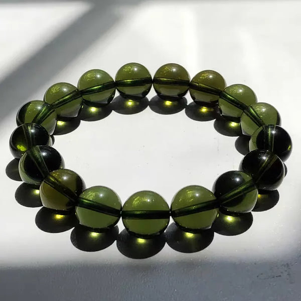 Green Moldavite Meteorite Bracelet-ToShay.org