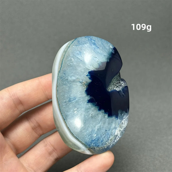 Blue Agate Palm Stone-ToShay.org