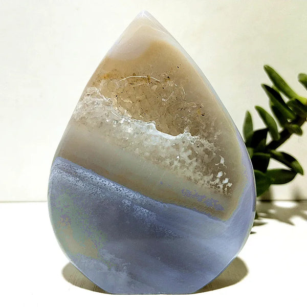 Blue Agate Geode Point-ToShay.org