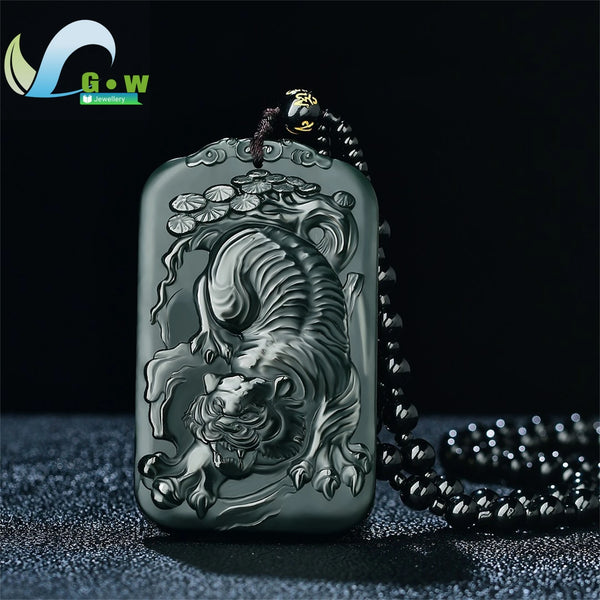 Green Jade Tiger Pendant-ToShay.org