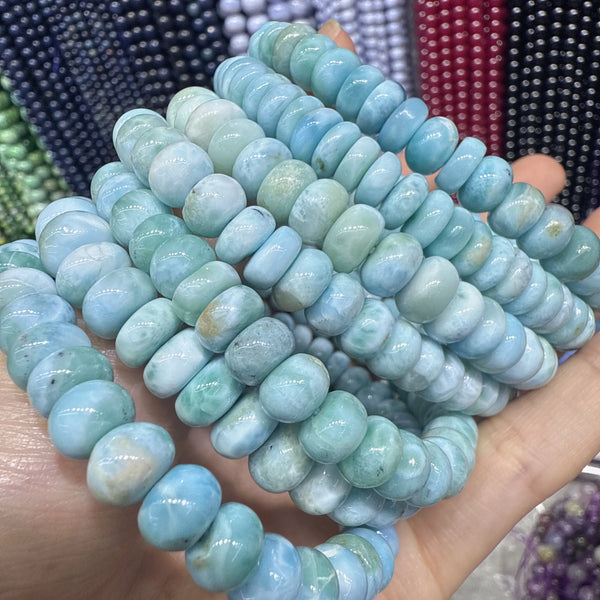 Blue Larimar Rondelle Beads-ToShay.org