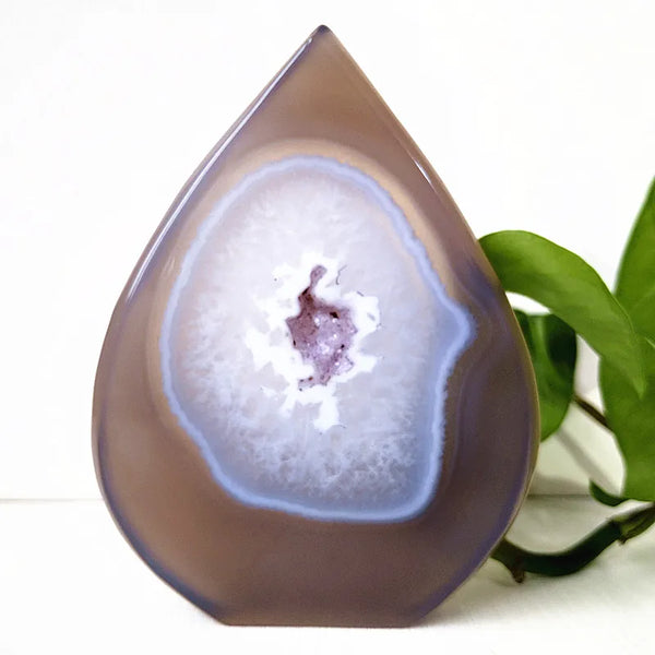 Blue Agate Geode Point-ToShay.org