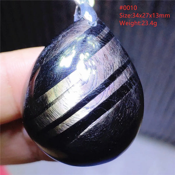 Silver Black Hypersthene Pendant-ToShay.org