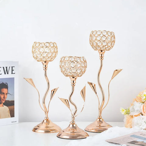 Gold Crystal Candle Holder-ToShay.org