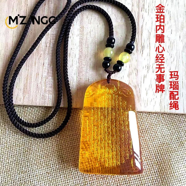 Gold Amber Buddha Pendant-ToShay.org
