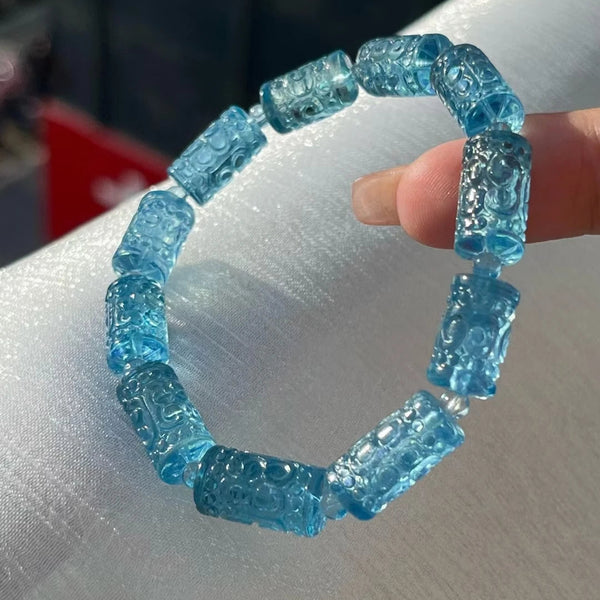 Blue Aquamarine Bracelet-ToShay.org