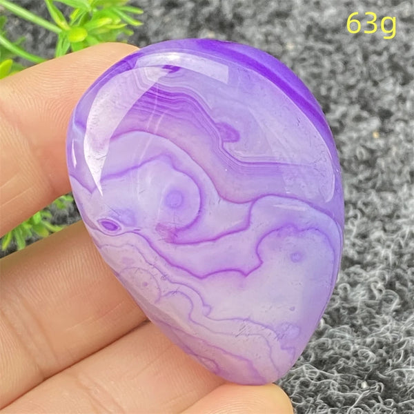 Purple Silk Agate Palm Stone-ToShay.org