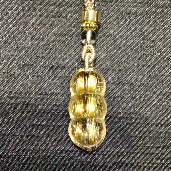 Gold Rutilated Quartz Pendant-ToShay.org