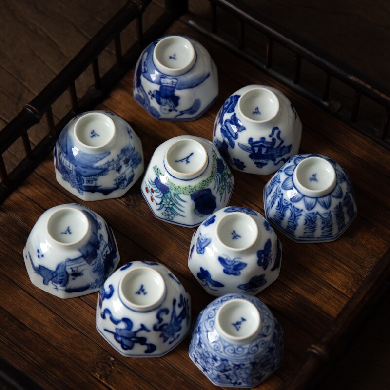 Blue White Ceramic Tea Cups-ToShay.org