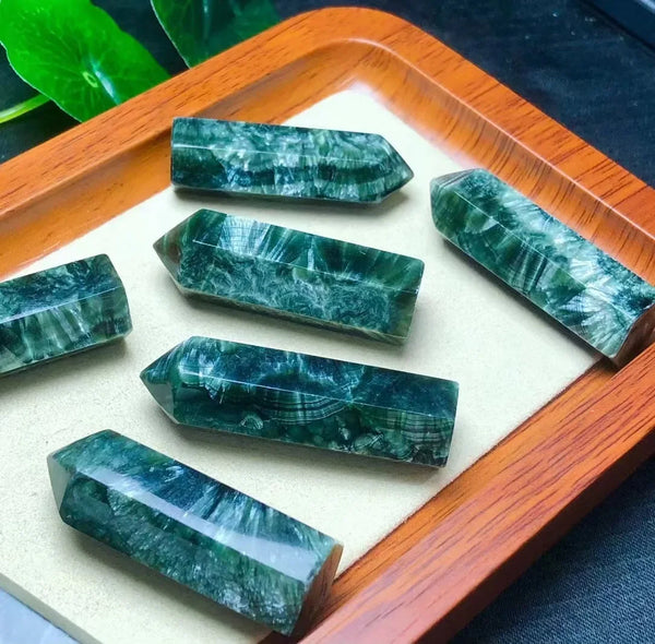 Green Seraphinite Crystal Point-ToShay.org