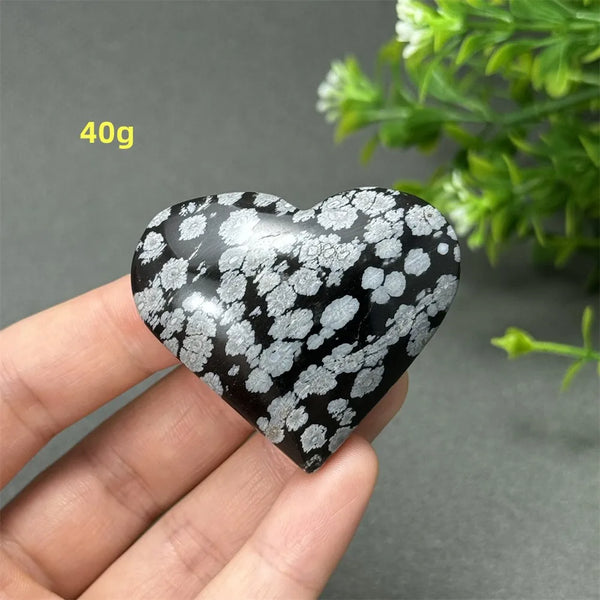 Black Snowflake Obsidian Heart-ToShay.org