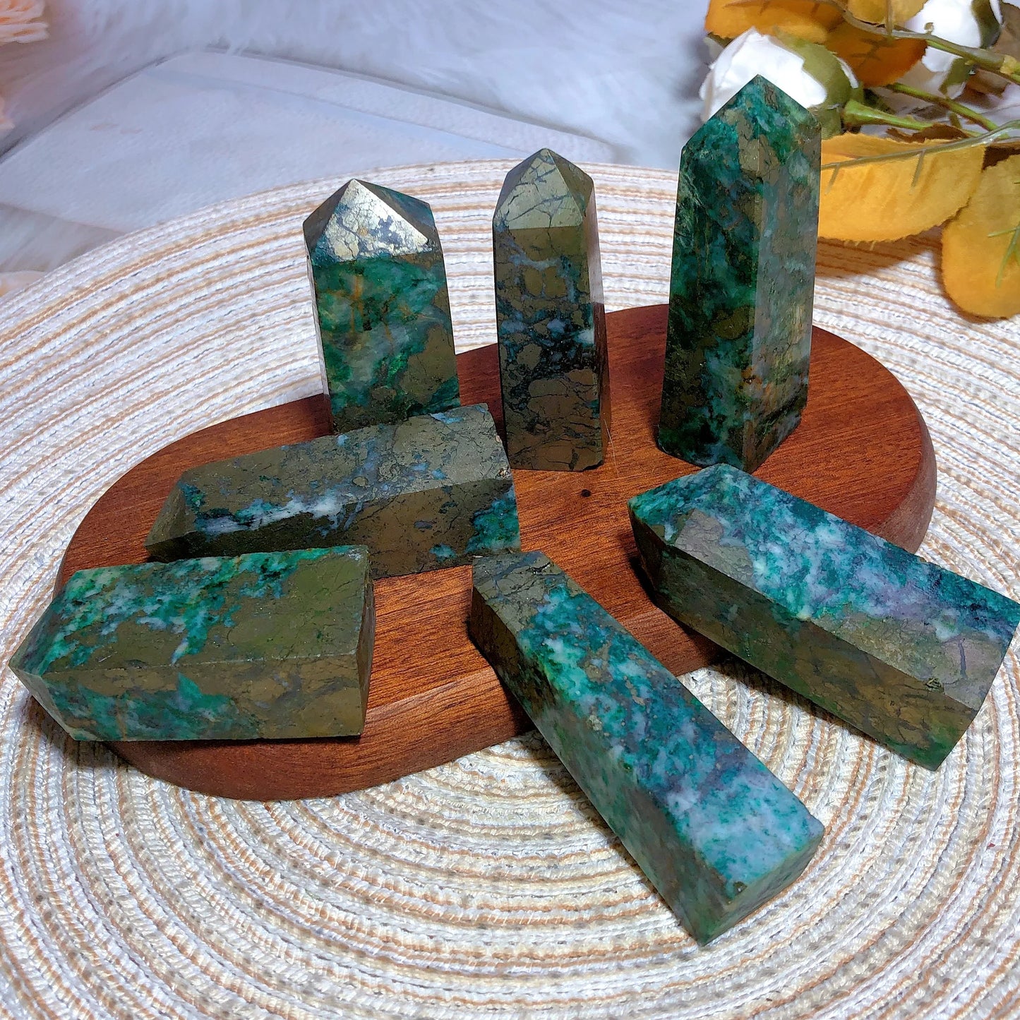 Blue Dioptase Pyrite Point-ToShay.org