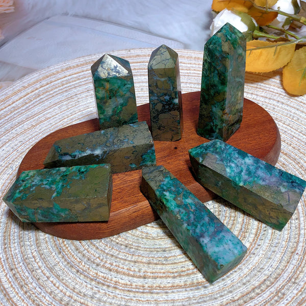 Blue Dioptase Pyrite Point-ToShay.org