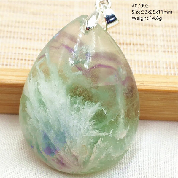 Green Feather Fluorite Pendant-ToShay.org