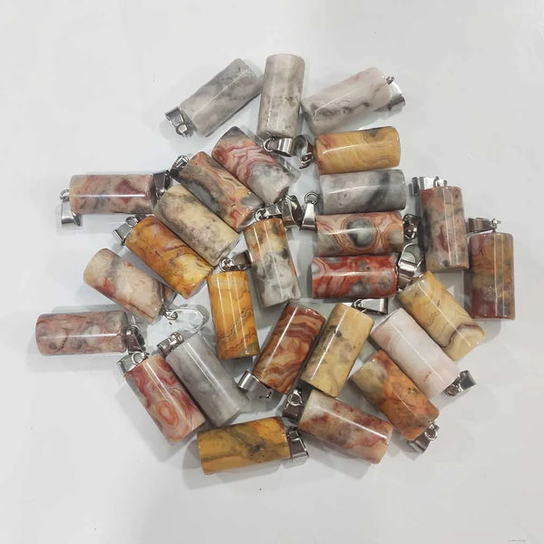 Mixed Crystal Cylinder Pendants-ToShay.org