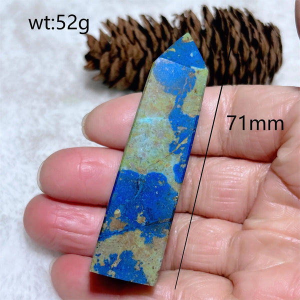 Blue Azurite Chrysocolla Point-ToShay.org