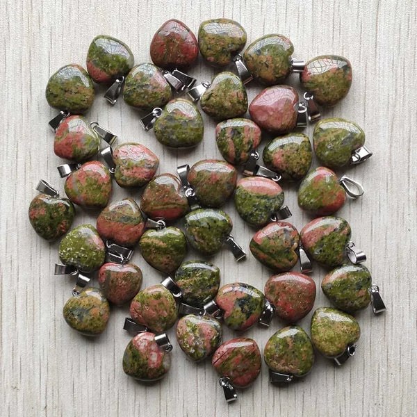 Mixed Crystal Heart Pendants-ToShay.org