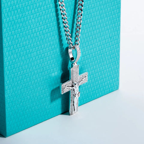 Silver Cross Pendant Necklace-ToShay.org