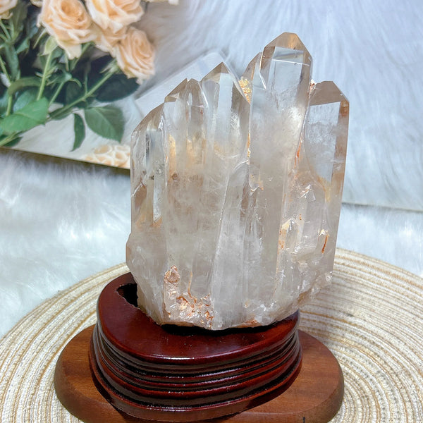 Clear Rainbow Quartz Cluster-ToShay.org