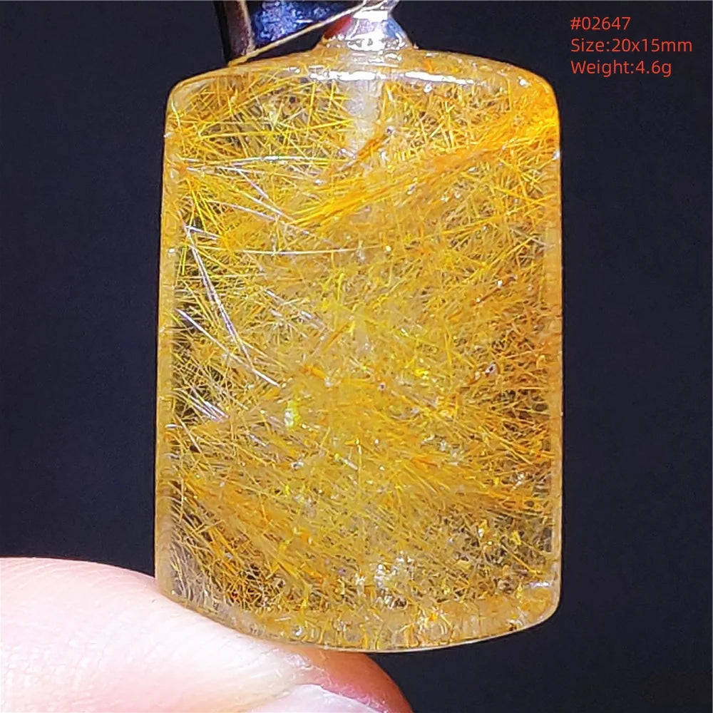 Gold Rutilated Quartz Pendant-ToShay.org