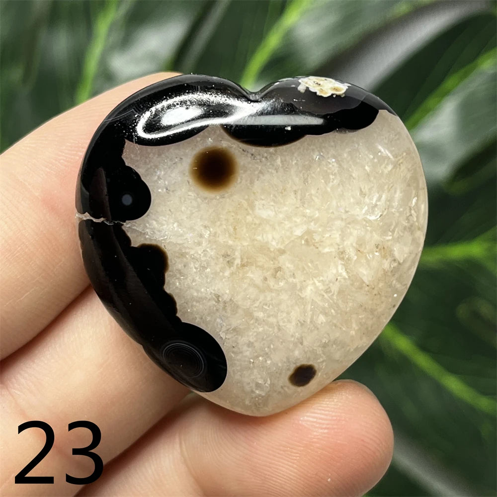 Black Agate Geode Heart-ToShay.org