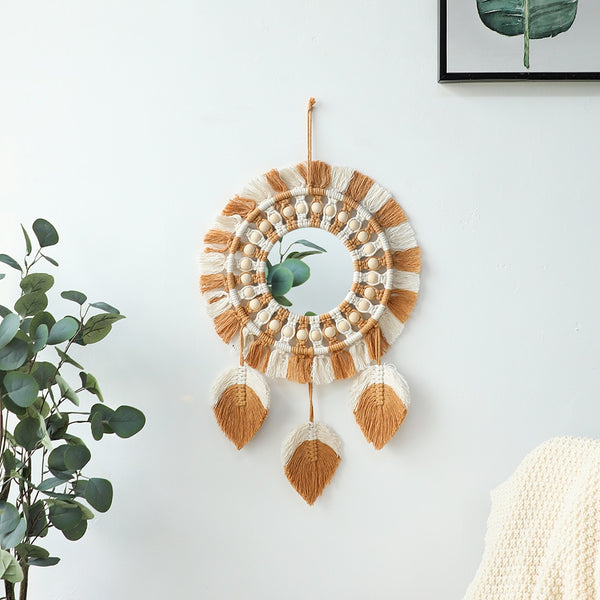 Macrame Fringe Mirror-ToShay.org